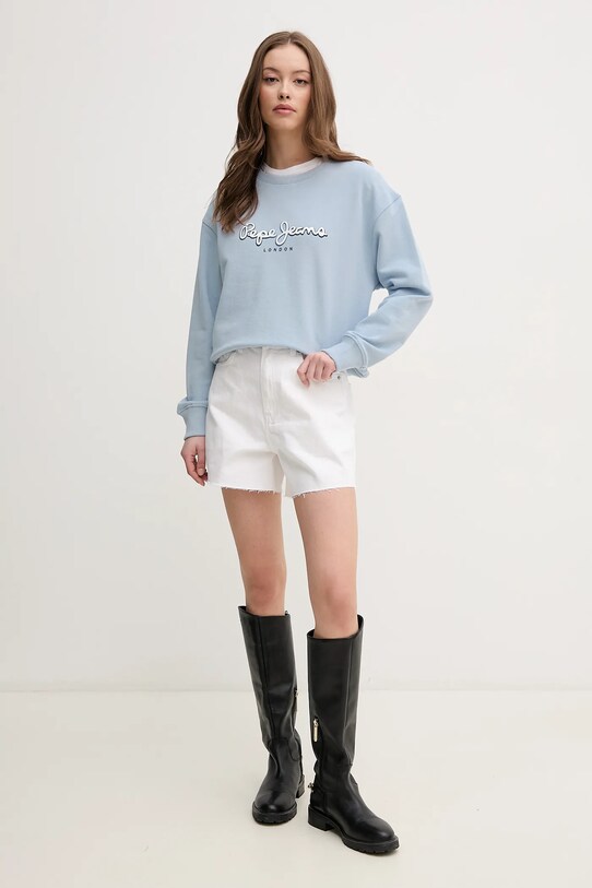 Pepe Jeans pamut melegítőfelső MADDY PL581484 kék SS25