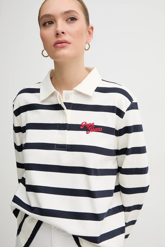 Pepe Jeans hanorac de bumbac RHONDA alb PL581491