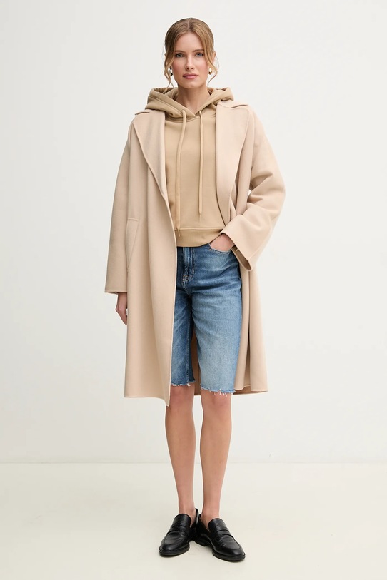 Weekend Max Mara bluza bawełniana 2515921011600 beżowy SS25