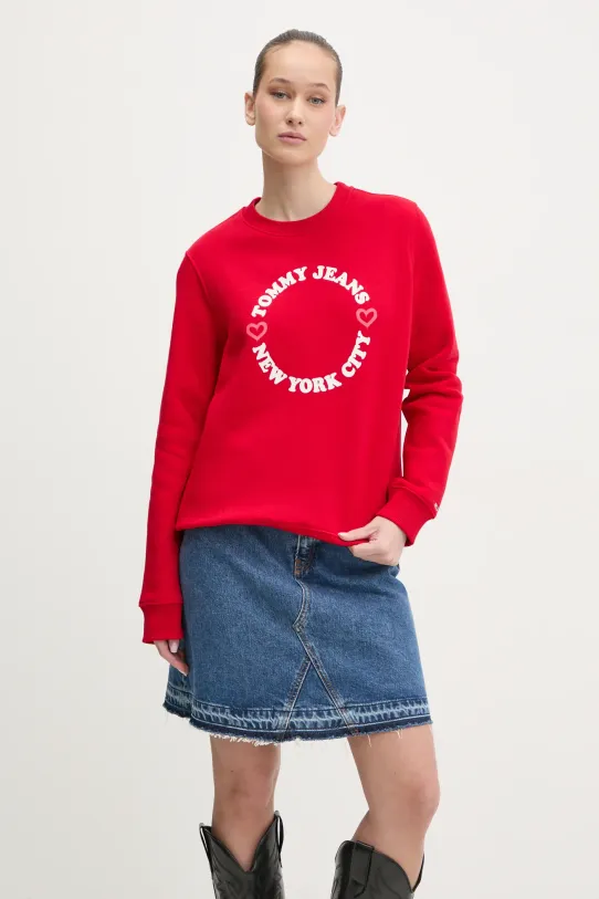 Tommy Jeans bluza pozostałe czerwony DW0DW21770