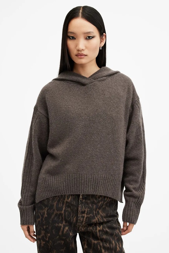 Vlnená mikina AllSaints INES hnedá W074KB