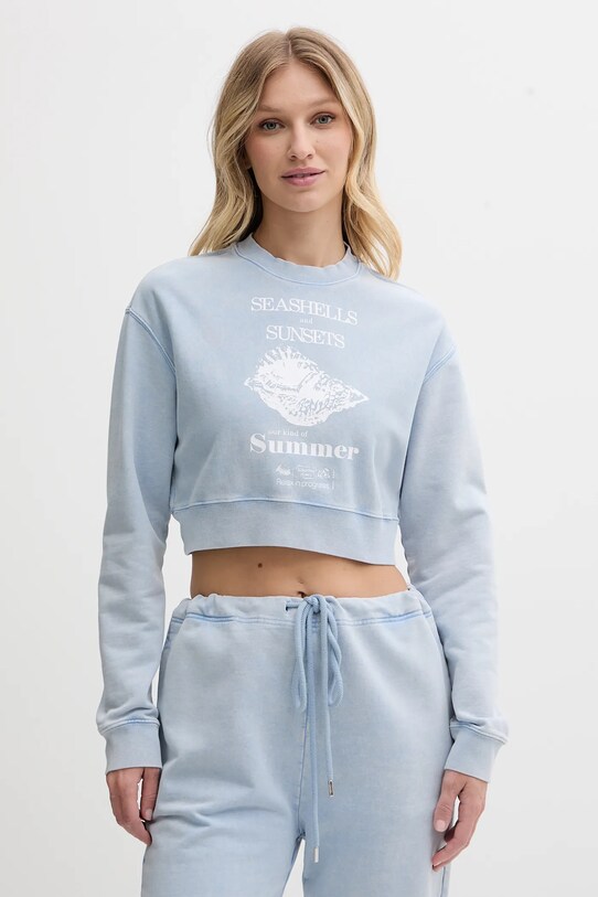 Moschino Jeans hanorac de bumbac print albastru 1701.3730