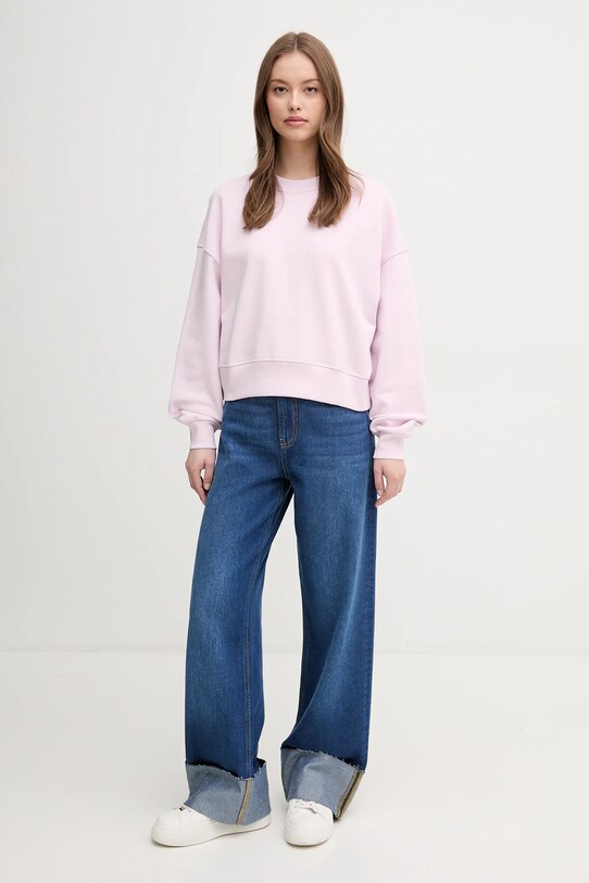 United Colors of Benetton bluza bawełniana 3UNID109A różowy SS25