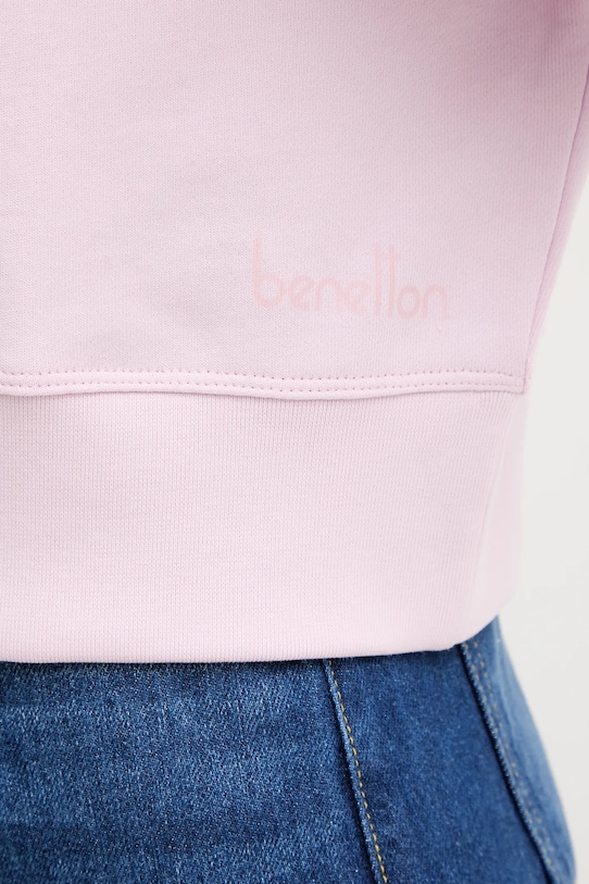 Βαμβακερή μπλούζα United Colors of Benetton 3UNID109A ροζ