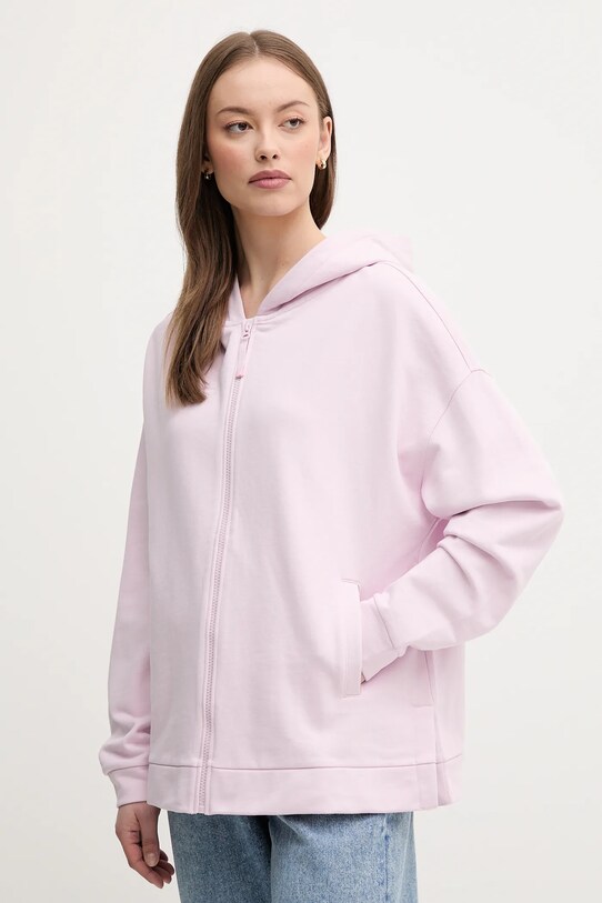 United Colors of Benetton hanorac de bumbac uni roz 3UNID500R