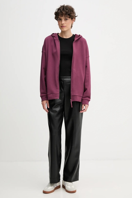 Pamučna dukserica United Colors of Benetton 3UNID500R ljubičasta AW25