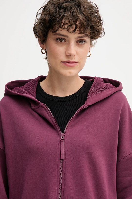 Pamučna dukserica United Colors of Benetton ljubičasta 3UNID500R