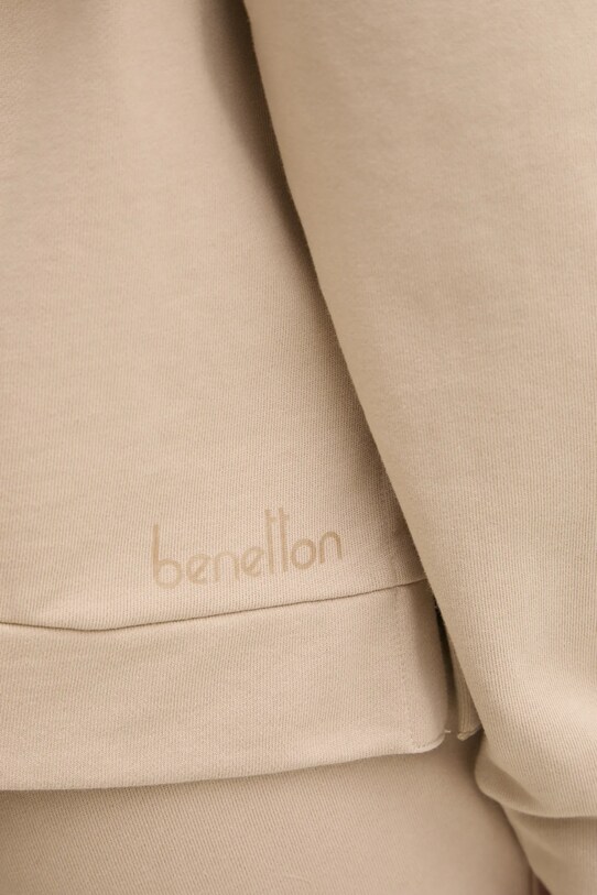 Памучен суичър United Colors of Benetton 3UNID500R бежов