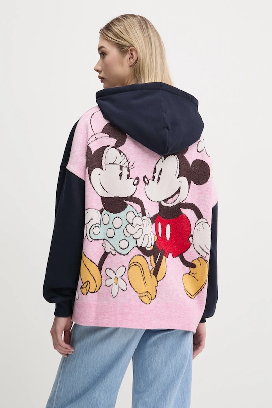 Mikina Desigual BETTER s kapucňou tmavomodrá 25SWSK28