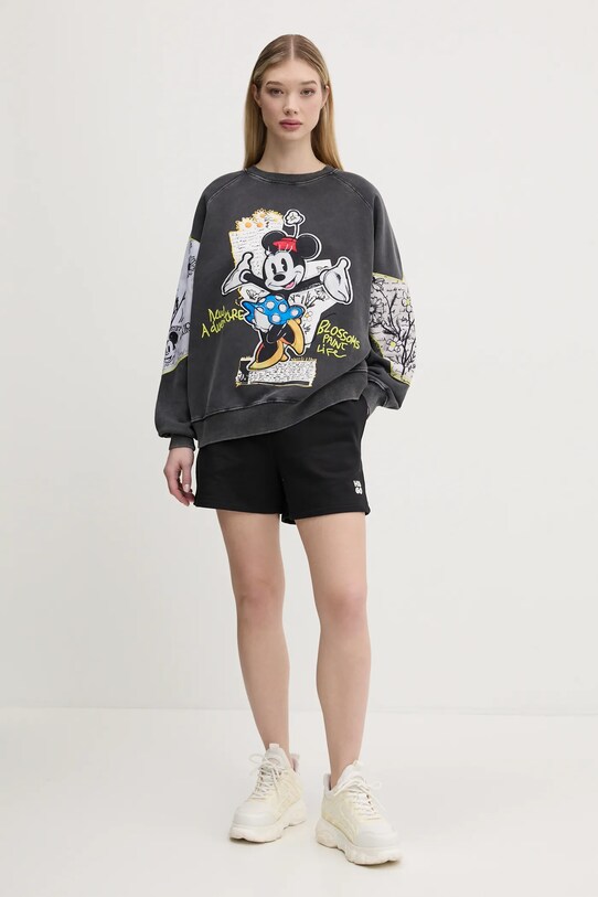 Desigual hanorac de bumbac MINNIE 25SWSK25 gri SS25