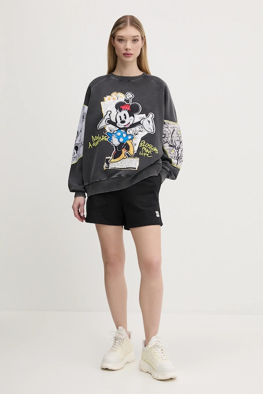 Bavlněná mikina Desigual MINNIE 25SWSK25 šedá SS25