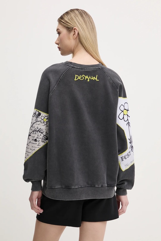 Oblečení Bavlněná mikina Desigual MINNIE 25SWSK25 šedá