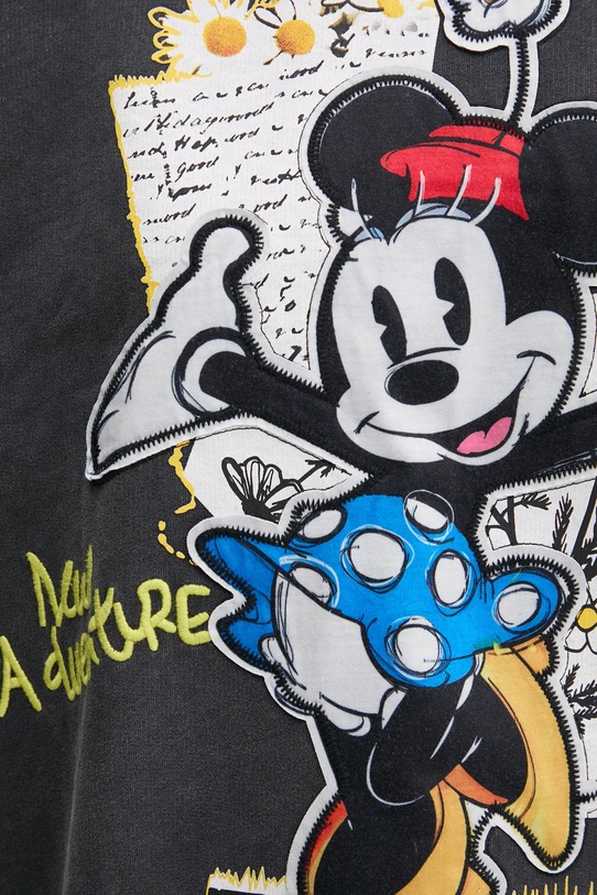 Bavlněná mikina Desigual MINNIE 25SWSK25 šedá