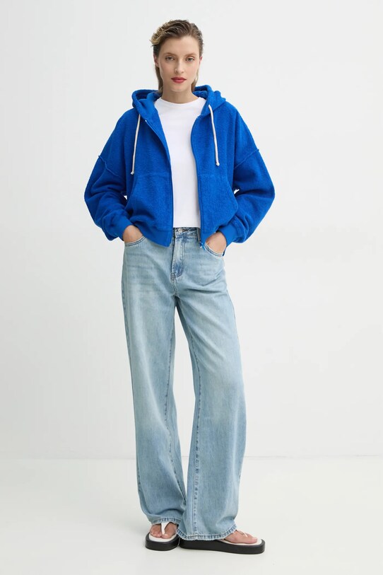 American Vintage bluza bawełniana BOBY03FE25 niebieski SS25