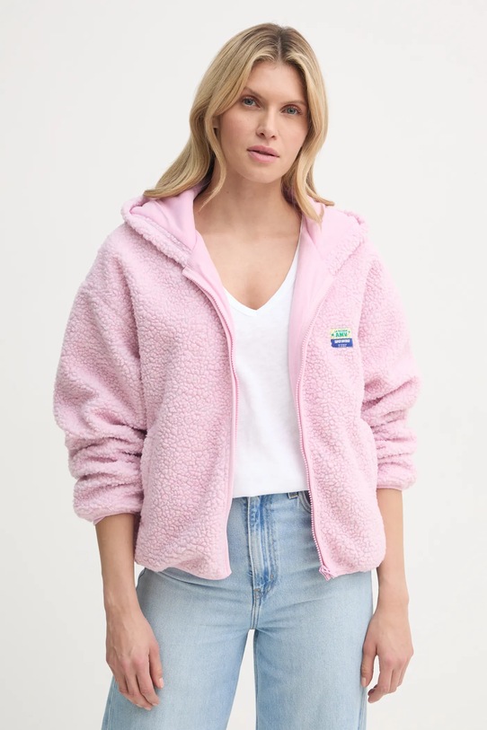 American Vintage bluza z kapturem różowy HOK16EE25