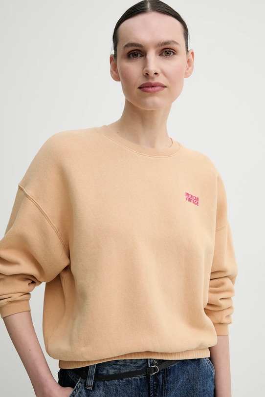 Mikina American Vintage béžová IZU03AE25