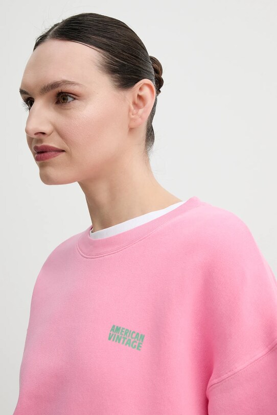American Vintage bluza różowy IZU03AE25