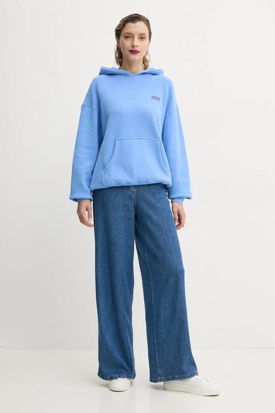 American Vintage bluza IZU03DE25 albastru SS25