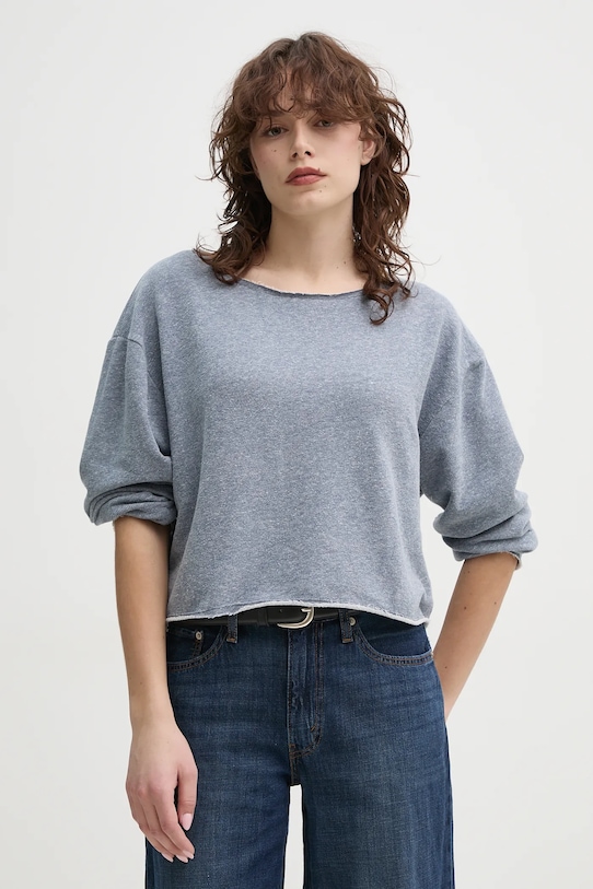 American Vintage bluza z elastanem szary OFY03AE25