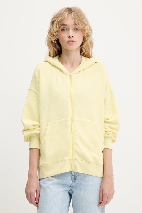 American Vintage bluza z kapturem żółty YTI03AE25