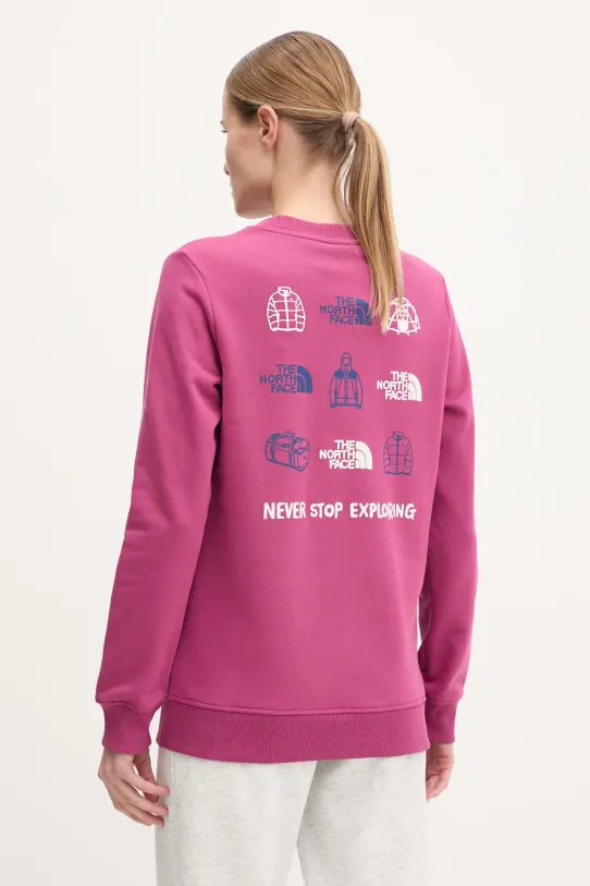 The North Face bluza bawełniana Outdoor Graphic nadruk różowy NF0A8C246EO1