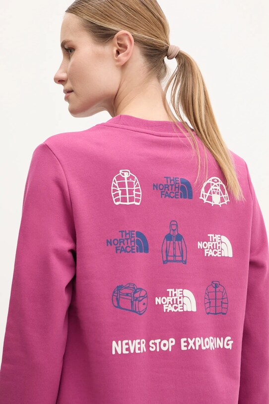 Bavlněná mikina The North Face Outdoor Graphic růžová NF0A8C246EO1