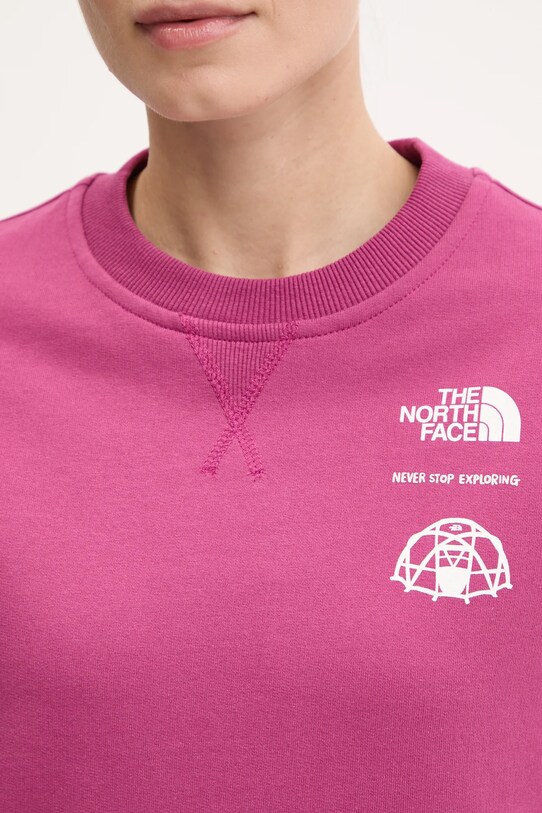 Bavlněná mikina The North Face Outdoor Graphic NF0A8C246EO1 růžová