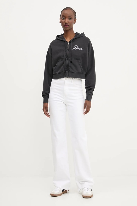 Βαμβακερή μπλούζα Guess Originals W5RQ13.K68I1 μαύρο SS25