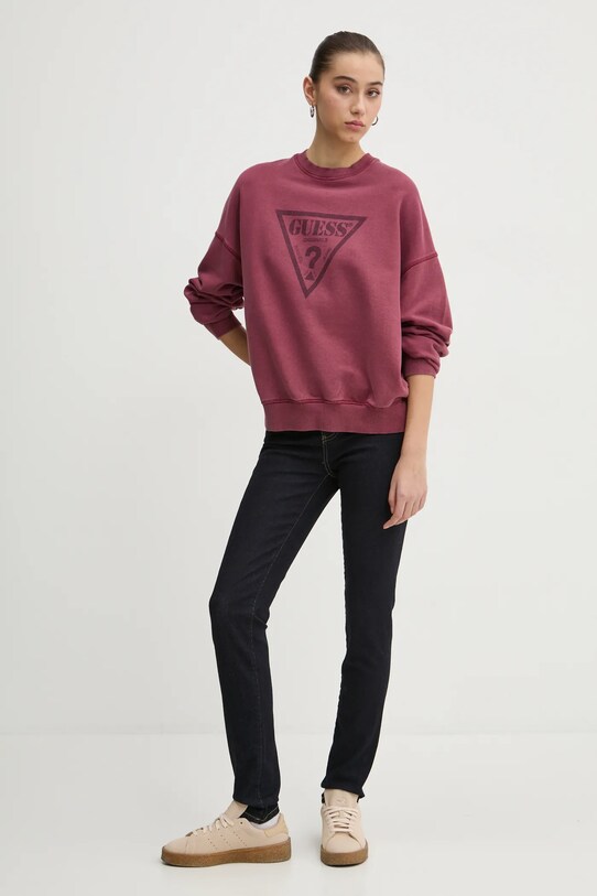 Bavlnená mikina Guess Originals W5RQ14.K68I1 burgundské SS25