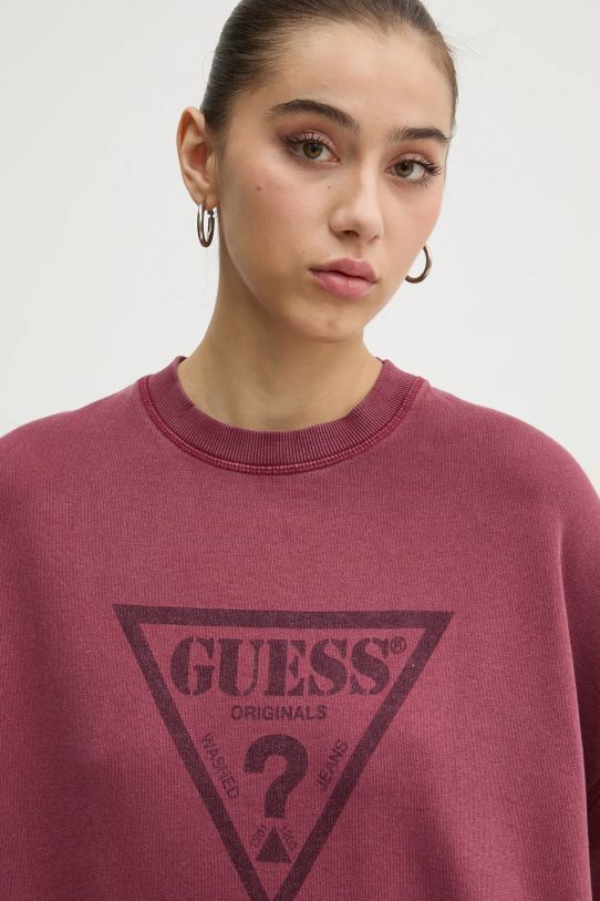 Guess Originals hanorac de bumbac burgundia W5RQ14.K68I1