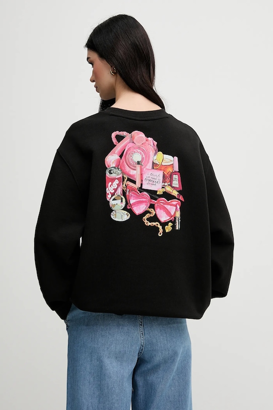 HUGO hanorac de bumbac print negru 50540925