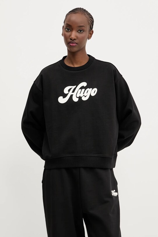 HUGO bluza imprimeu negru 50541169