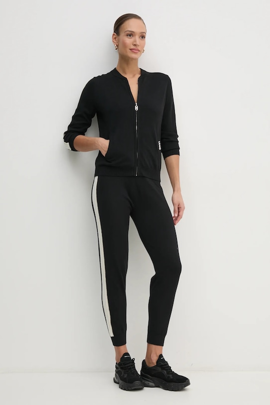 Tepláky s prímesou vlny Liu Jo TA5027.MS025 čierna SS25