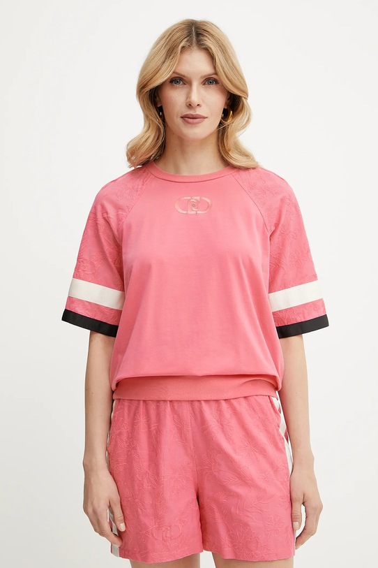 Tričko Liu Jo nášivka růžová TA5157.JS088