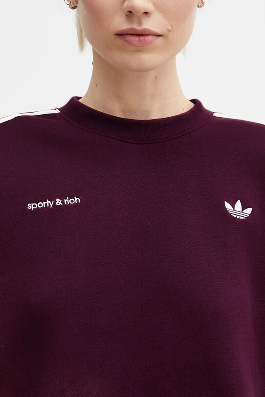 Mikina adidas Originals x Sporty & Rich Sweatshirt burgundské JN5321