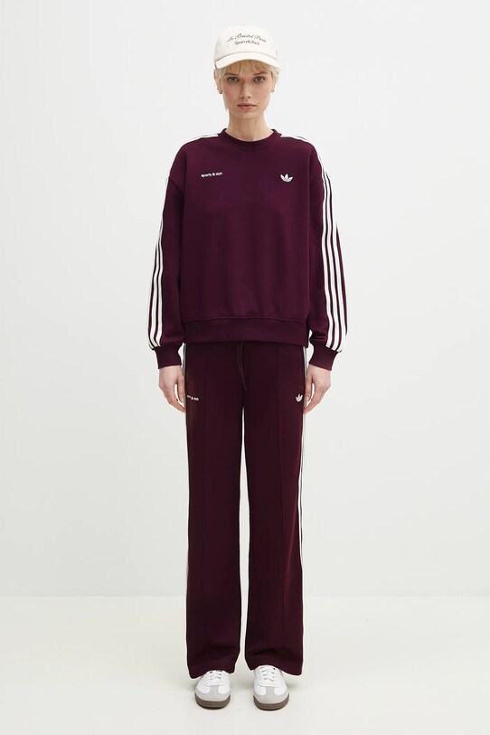 Mikina adidas Originals x Sporty & Rich Sweatshirt JN5321 burgundské