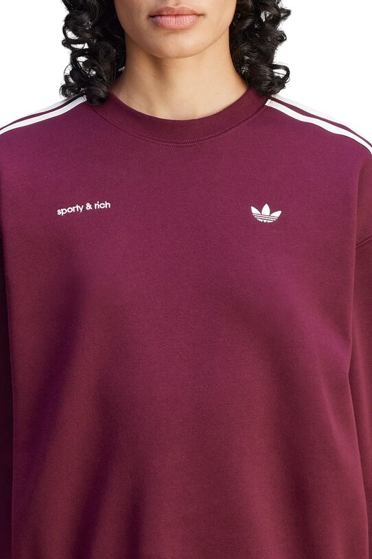 adidas Originals felpa x Sporty & Rich Sweatshirt JN5321 granata SS25