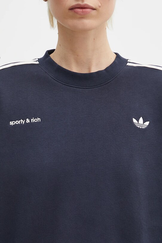 adidas Originals felpa x Sporty & Rich Sweatshirt blu navy JN5331