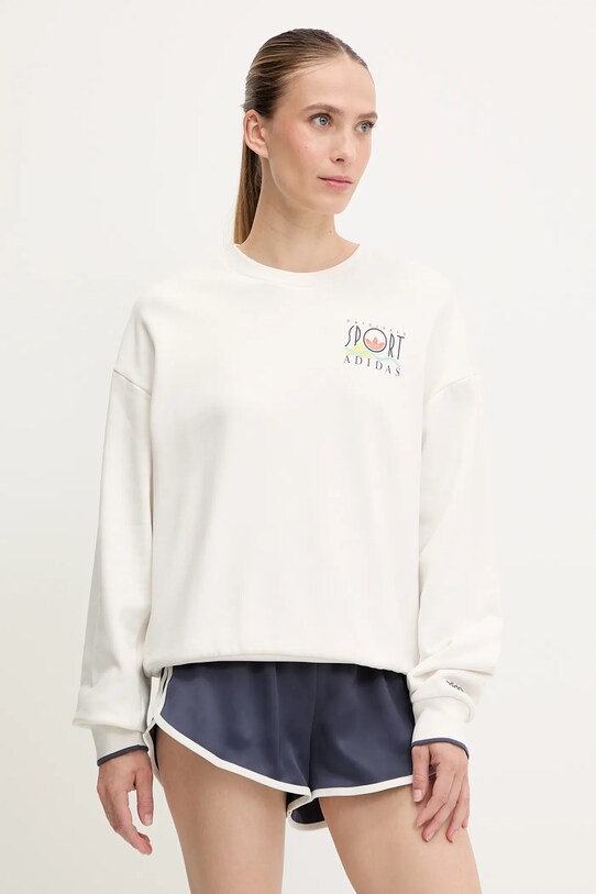 adidas Originals hanorac de bumbac Graphic Sweat print alb JC7769