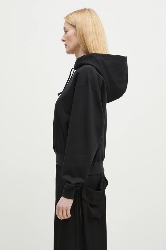 Бавовняна кофта Y-3 French Terry Boxy Hoodie JX7373 чорний SS25
