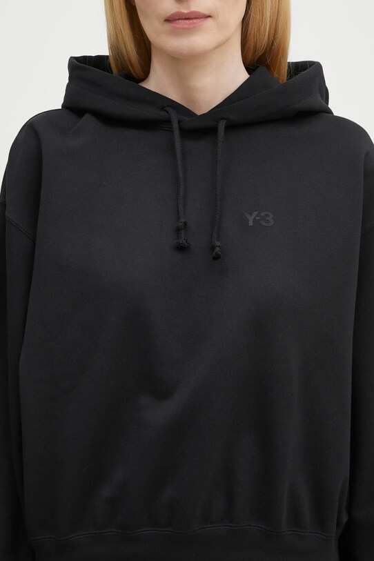 Бавовняна кофта Y-3 French Terry Boxy Hoodie чорний JX7373