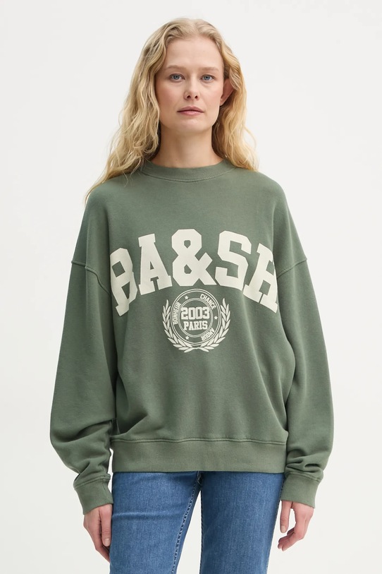 BA&SH bluza BENJAMIN z elastanem zielony 1E25BENJ