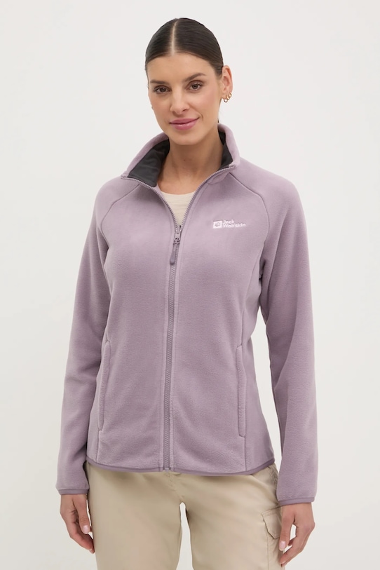 Sportovní mikina Jack Wolfskin Moonrise bez kapuce fialová A63263
