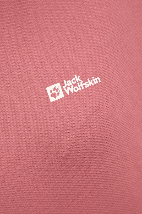 Βαμβακερή μπλούζα Jack Wolfskin Essential A63848 ροζ