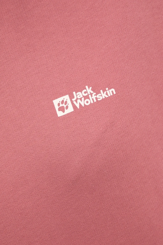 Βαμβακερή μπλούζα Jack Wolfskin Essential A63848 ροζ