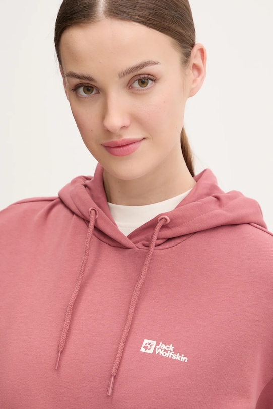 Bavlnená mikina Jack Wolfskin Essential oranžová A63848