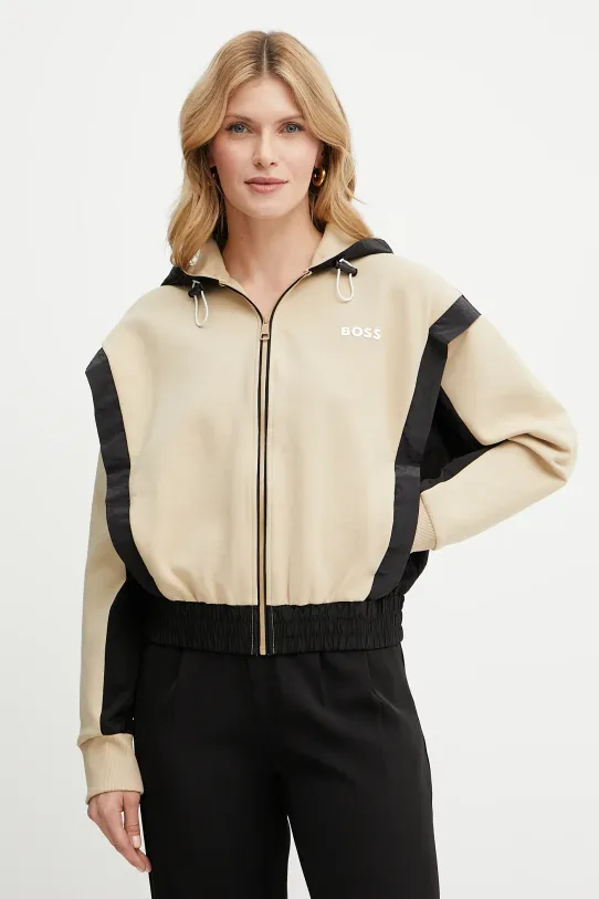 Mikina BOSS s kapucí béžová 50541327