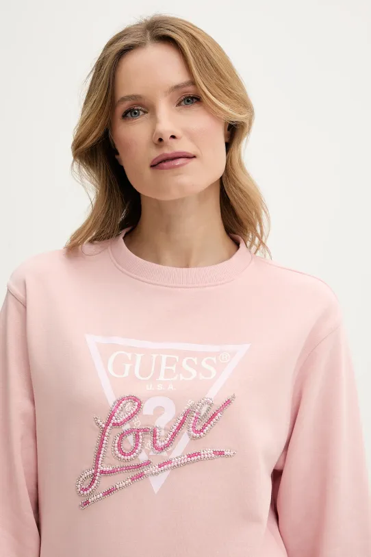Odzież Guess bluza LOVE W5GQ05.KB683 różowy