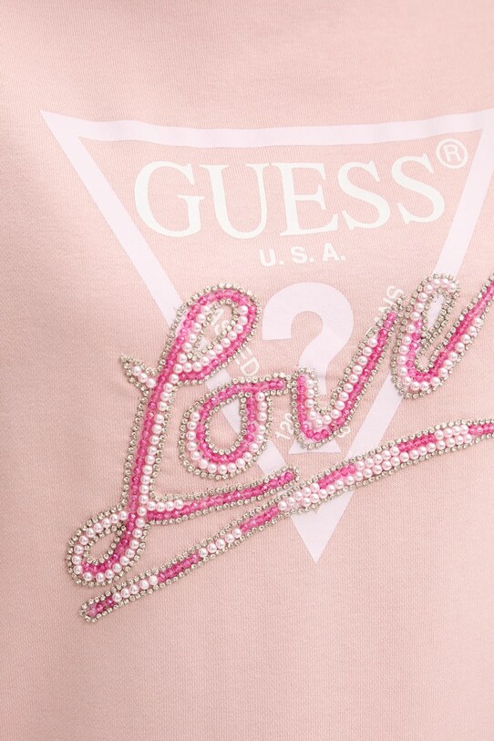 Guess bluza LOVE różowy W5GQ05.KB683
