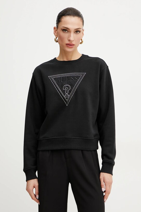 Guess bluza aplikacja czarny W5GQ12.KBKM0